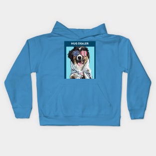 Hug Dealer (dog with patriotic sunglasses) Kids Hoodie